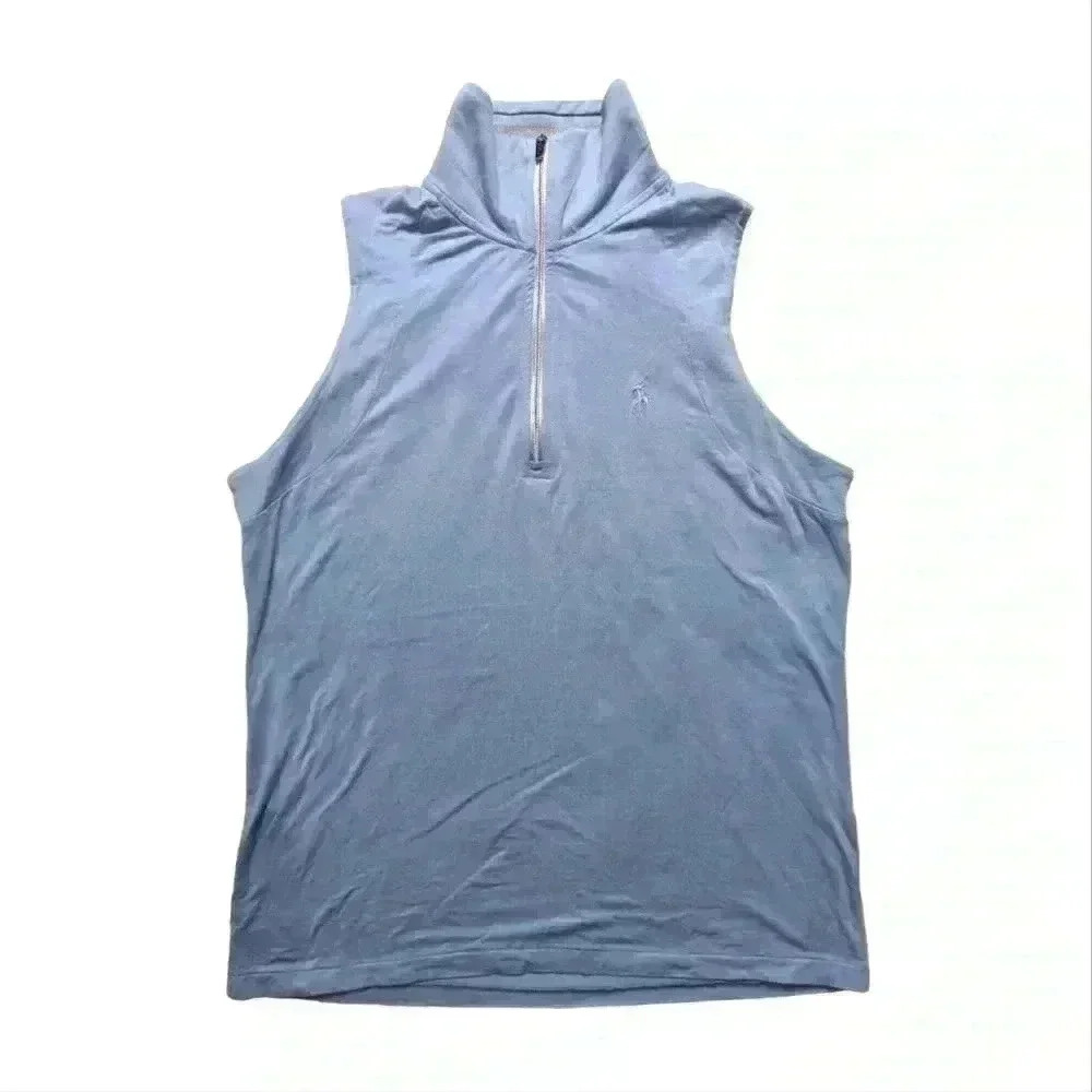 RALPH LAUREN POLO GOLF Sleeveless Shirt 1/2 ZIP Women's Blue Size L